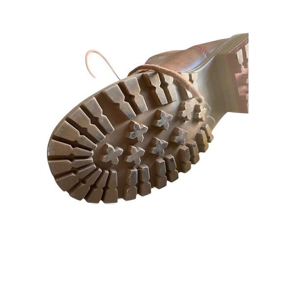 Cabincore ankle boots camel brown lace up tread botton plaid accent Size 6 - Picture 7 of 8